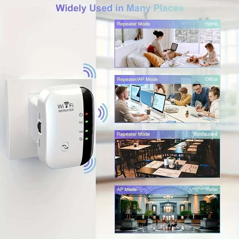 5000sq.ft Long Range WiFi Extender 5000sq.ft WiFi Extender Signal Booster - Long Range Amplifier With Ethernet Port, 1-Key Setup, Access Point, Alexa Compatible - Wireless Internet Repeater For 50 Devices, Easy Network Expans