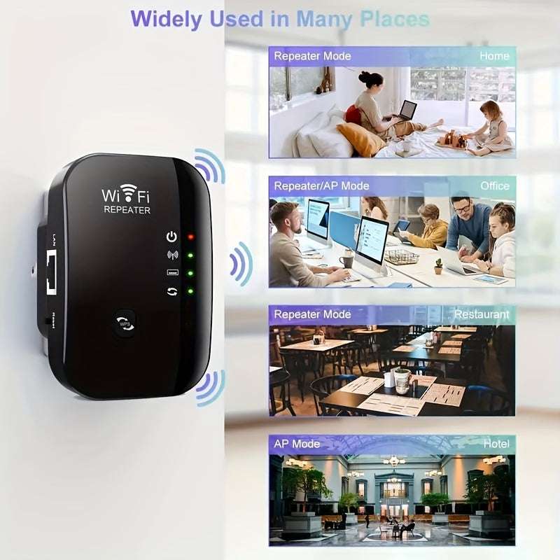 5000sq.ft Long Range WiFi Extender 5000sq.ft WiFi Extender Signal Booster - Long Range Amplifier With Ethernet Port, 1-Key Setup, Access Point, Alexa Compatible - Wireless Internet Repeater For 50 Devices, Easy Network Expans