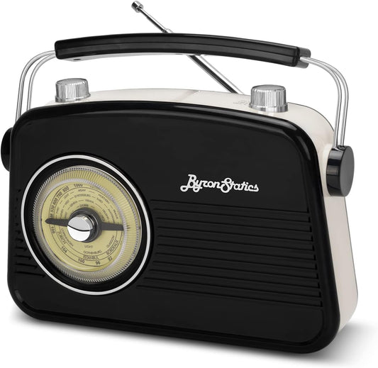 Black AM FM Radio - Small Portable Radios Vintage/Retro with Headphone Jack, Lar