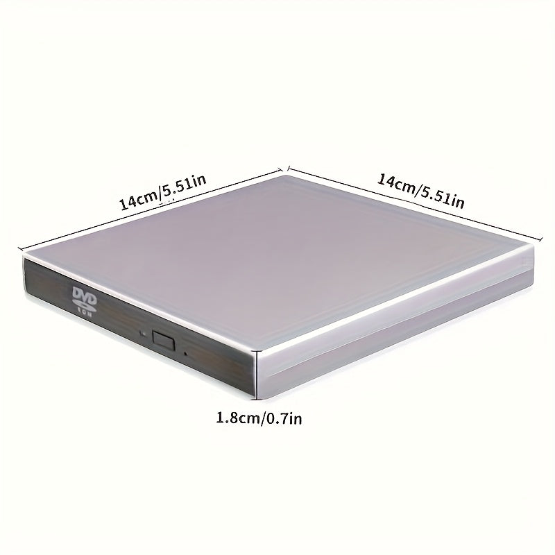 External CD DVD Drive, CD Player, USB 2.0 Slim Portable External CD-RW Drive DVD-RW Burner Writer Player For Laptop Notebook PC Desktop Computer, Valentine'S Day Gifts