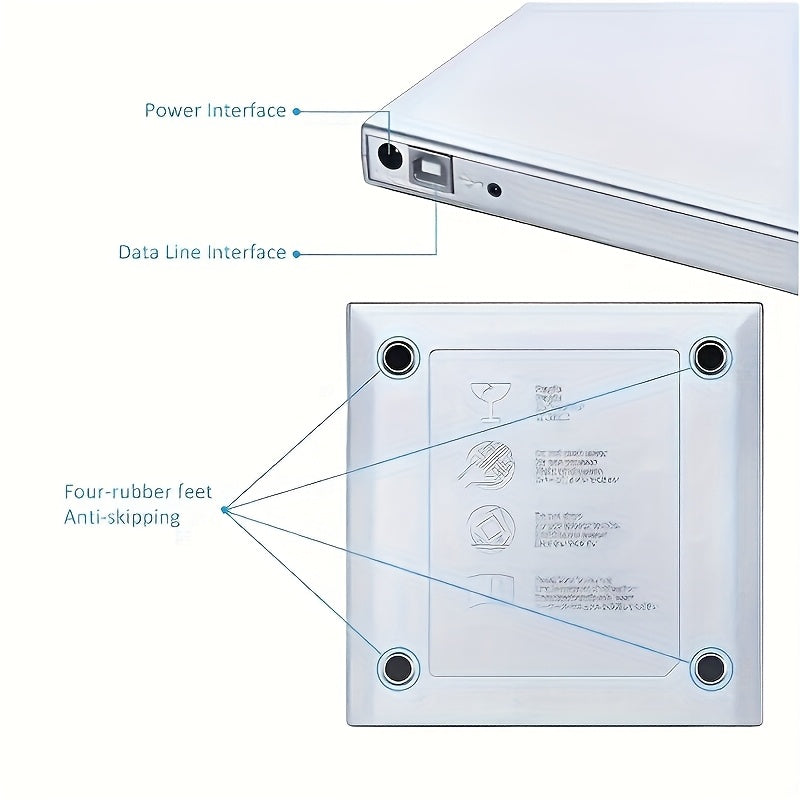 External CD DVD Drive, CD Player, USB 2.0 Slim Portable External CD-RW Drive DVD-RW Burner Writer Player For Laptop Notebook PC Desktop Computer, Valentine'S Day Gifts